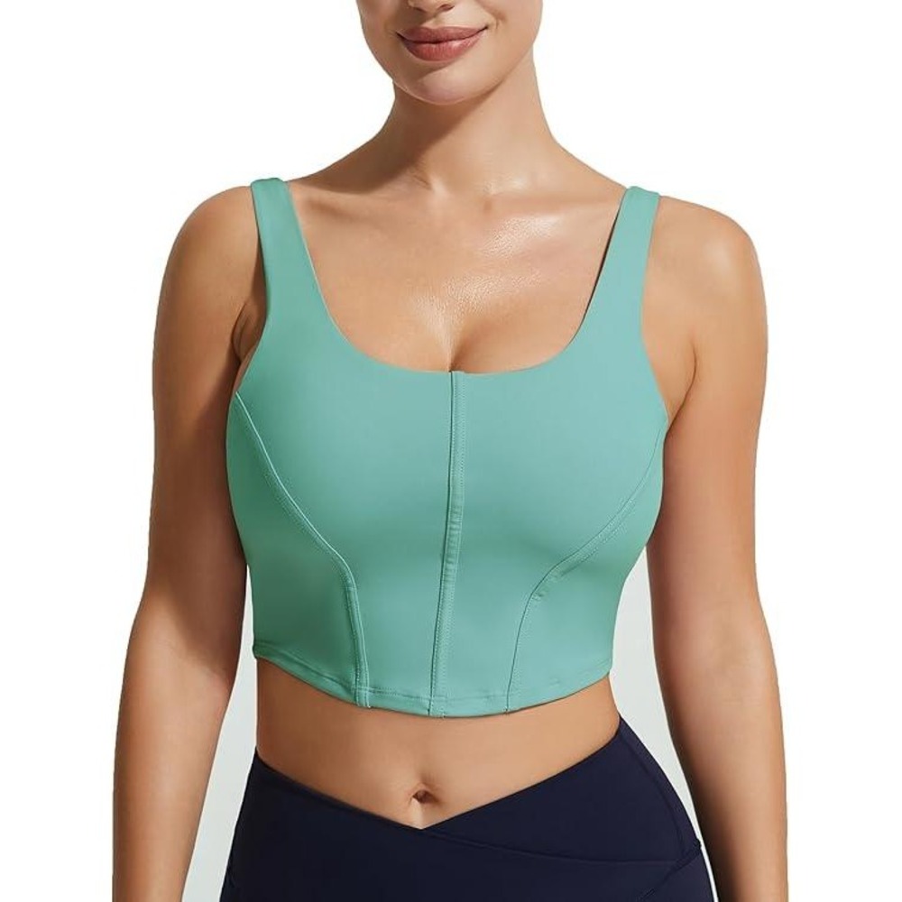 Persit Dusty Turquoise Sports Bra Crop Top Tank Athletic Gym Workout‎ M WB233
